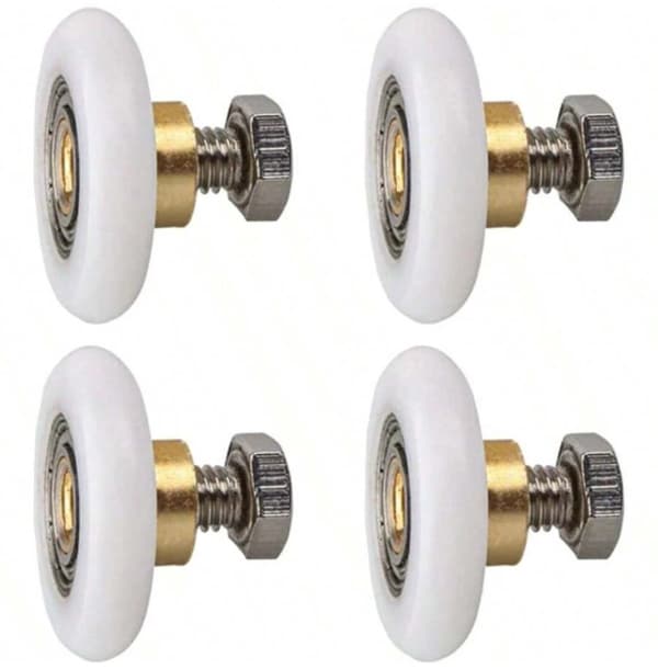 Brusedørruller 4-pak 20 mm diameter erstatningshjul kompatible med skydedøre i glas til badeværelse—ht