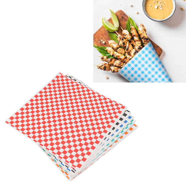 240 ternede voksbehandlede deli papirark - fedtafvisende madpapir til sandwich og kurve