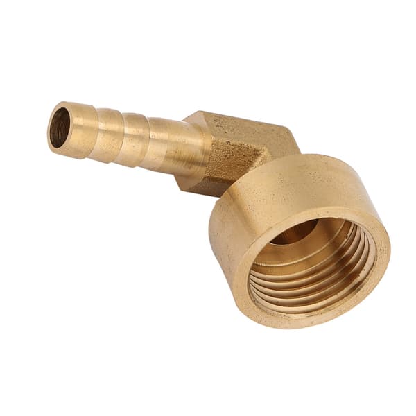 Messinkinen kulmaliitin piikkiliittimelle (8 mm)