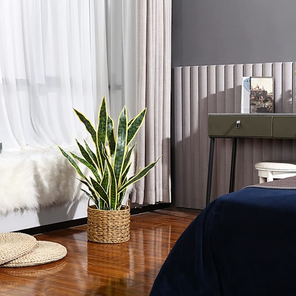 Kunstig slangeplante 89 cm falskt Sansevieria-tre med 29 blader Perfekt kunstig svigermor-plante potteplante for