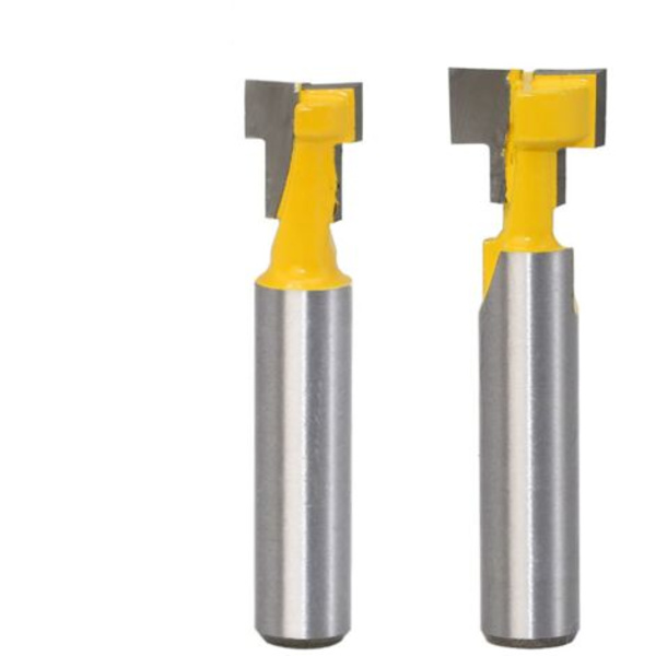2 kpl 8 mm:n varren T-urajyrsimen set Puun leikkaamiseen T-uralla puuntyöstöön T-uraleikkurit 9,52 mm ja 12,7 mm kuusiokolopultille Yello