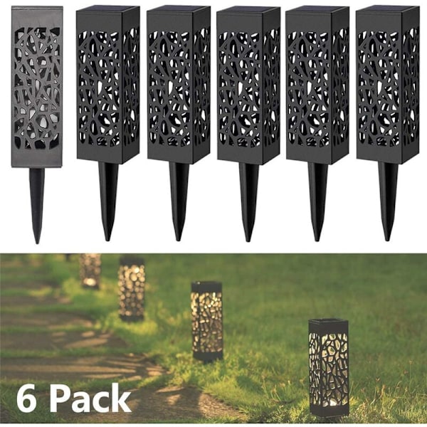 6 stk 2,32*2,32*11 tommer Solar Varmt Lys LED Mesh hult dekke Plen Lys Hagedekorasjon
