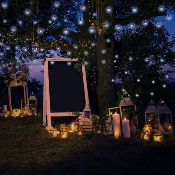 9,5 m 50 LED Solar String Lights Utomhus Små Kristallkulor Vattentät 8 Lägen Julgran String Lights