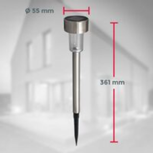sett med 12 LED solcellelys for utendørs bruk I Ø55 mm I IP44 I automatisk av/på I hagelampe I hagelampe med stake I solcellelampe