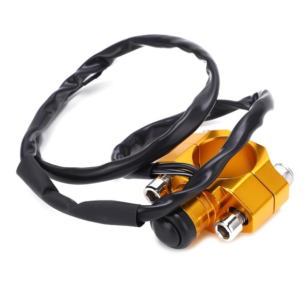 Universal Motorcykel Stop Start Kill Switch med Monteringsplade til 7/8 tommer Styr - Guld
