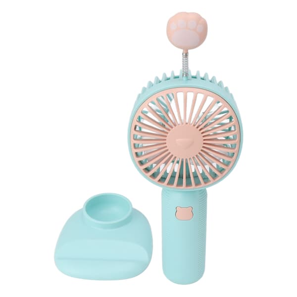 Håndholdt ventilator USB genopladelig mini bærbar skrivebordsventilator med base til udendørs indendørs mintgrøn