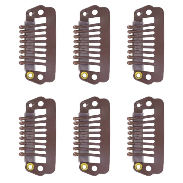 50 stk. 8 tips 8 tenner Snap Hårklemmer Rustfritt stål Gummigrep Hårextensions Parykker Brun
