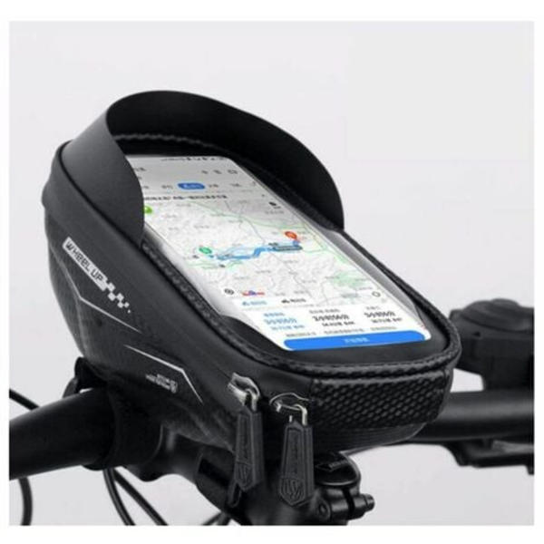 Cykeltaske Hard Shell Styrtaske Touch Screen Mobiltelefontaske Vandtæt taske Mountainbiketaske (sort) -