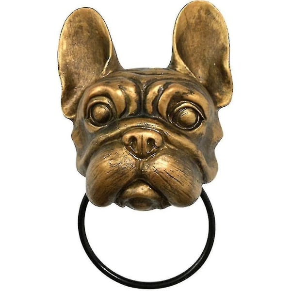 Antik Design Dörrknackare Dekorativ Hund Dörrknackare Väggkonst Dekorativ Harts Craft Dörrdroppring - Fransk Bulldog