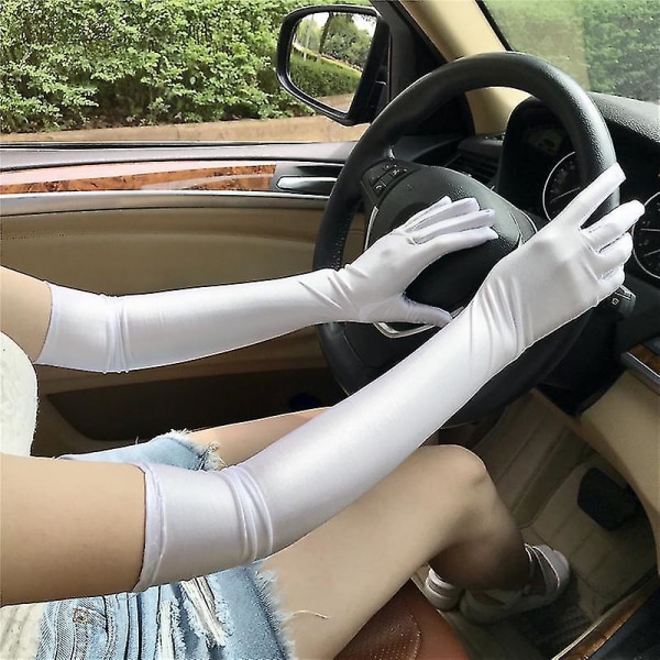 Sexet blonder tynde sorte hule gennemsigtige lange handsker Bløde åndbare massivt netgarn Kvinder Mand Ydeevne Fest Elasticitet 25