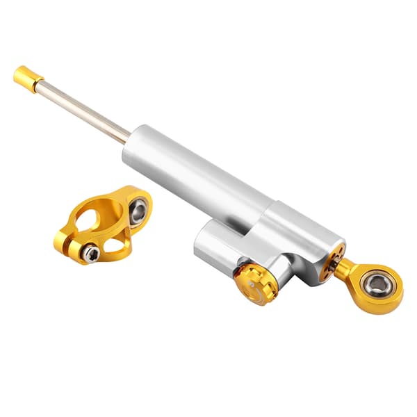 Universal Motorcykelstyre Aluminiumlegering Styrdämpare Stabilisator Säkerhetskontroll (silver)