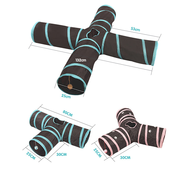 Pet Tunnel Toy, Rolling Pet Tunnel Tee, för hundträning (Y-typ grå och vita ränder)