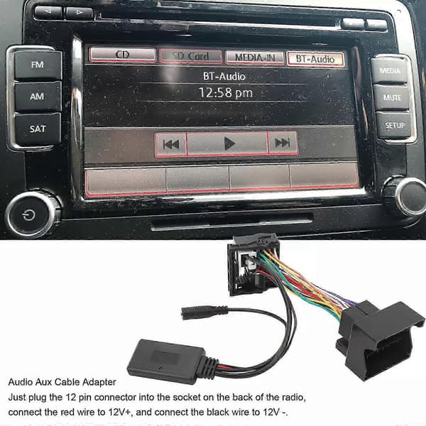Bil Bluetooth 5.0 AUX-adapter med handsfree-mikrofon for RCD310 RCD510 RNS310 [ht]