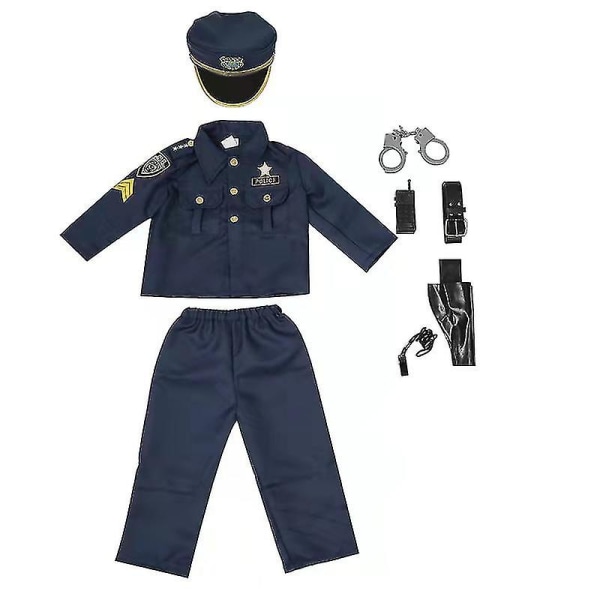 Deluxe Police Cosplay Kostym Halloween Cosplay M 8*10years