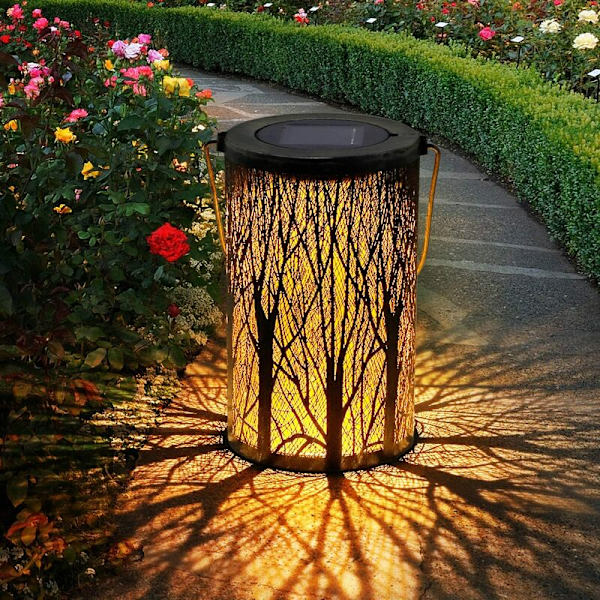 Solar Garden Lyhty, 1 kpl Solar Garden Lights IP44 Vedenpitävä riippulyhty Solar LED-koristevalaistus patiolle,