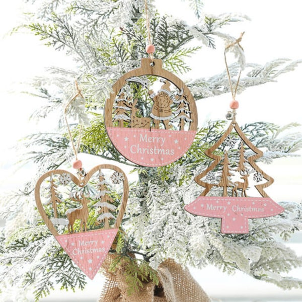 5 kpl joulukuusikoristeita puiset riipukset joulukuusen koristeet 5 tyyliä köysillä luova koristelu minulle