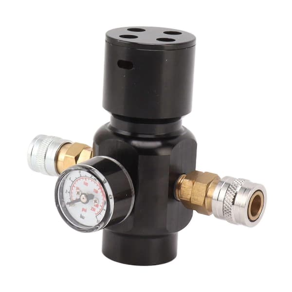 CO2 Mini Regulator 8mm Dobbelt Hunadapter Aluminiumlegering Messing Rustfrit Stål CO2 Tank Trykregulator