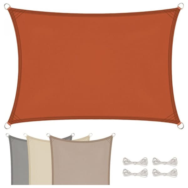 Choyclit – Vanntett rektangulær solseil 2 x 3 m – 160 g/m² polyester – UV-bestandig – For terrasser og camping – UV 2 X