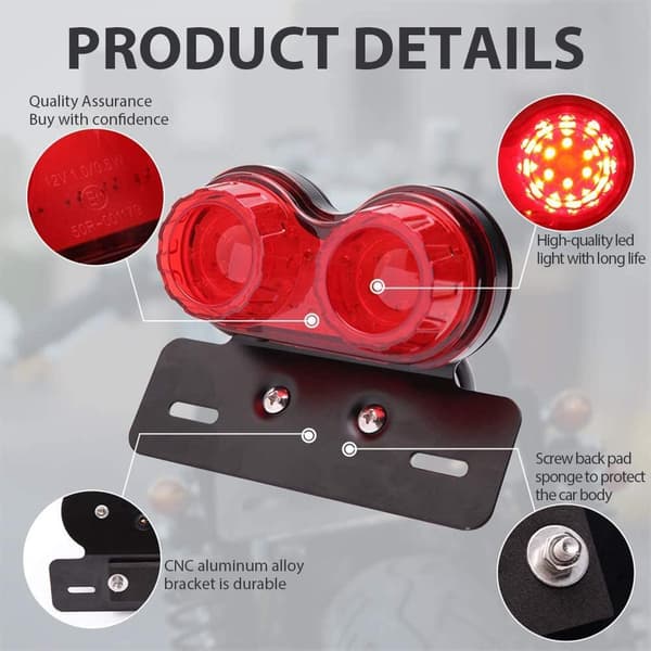 Motorcykel LED Bremselys Baglygte Blinklys Nummerpladelys