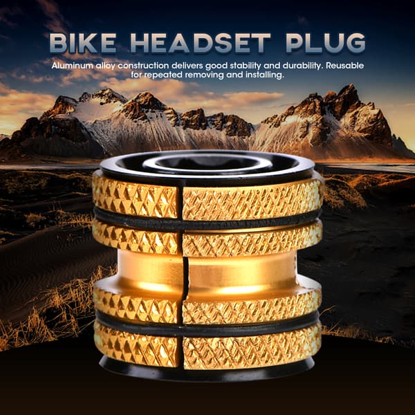 Cykelheadset i aluminiumlegering Expanderande plugg för 28,6 mm kolgaffeldelar (guld)