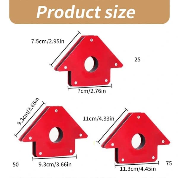Sveisefeste med magnetisk base for stabil arbeidsstilling, metallbearbeiding og montering, 34 kg[ht]