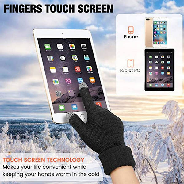 Vinter Touchscreen Handskar Varmstickade handskar Elastiska manschett Vinterhandskar style 4