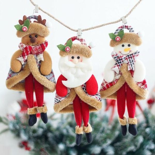 Juletræspynt, 3 stk/sæt Juletræspynt Claus Snemand Hængende Dukke Vedhæng Ornamenter Børne
