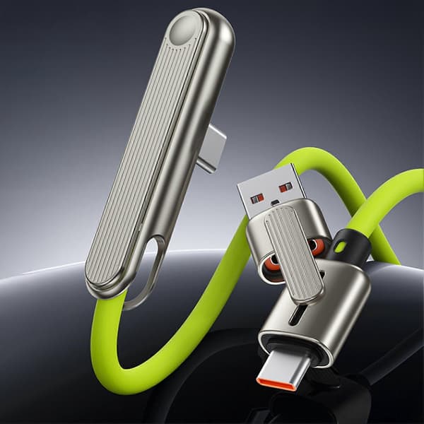240W USB-C hurtigladekabel – med sammenleggbart stativ og 480 Mbps synkronisering – for bærbare datamaskiner og nettbrett Blue