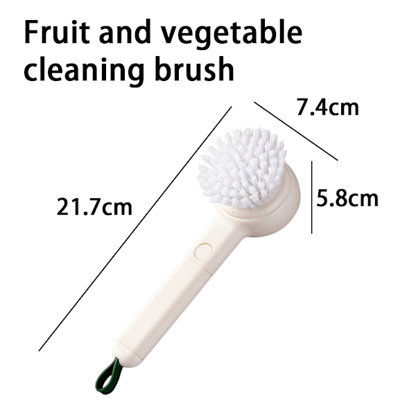Grøntsagsrensebørste Frugtskrælningsbørste Godt greb Langt White