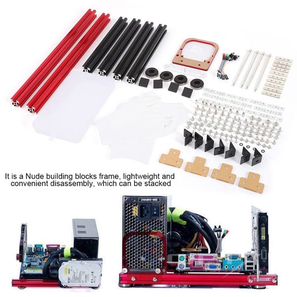 DIY Mini Åben Aluminium Legering Ramme M-ATX Bundkort PC Computer Kabinet