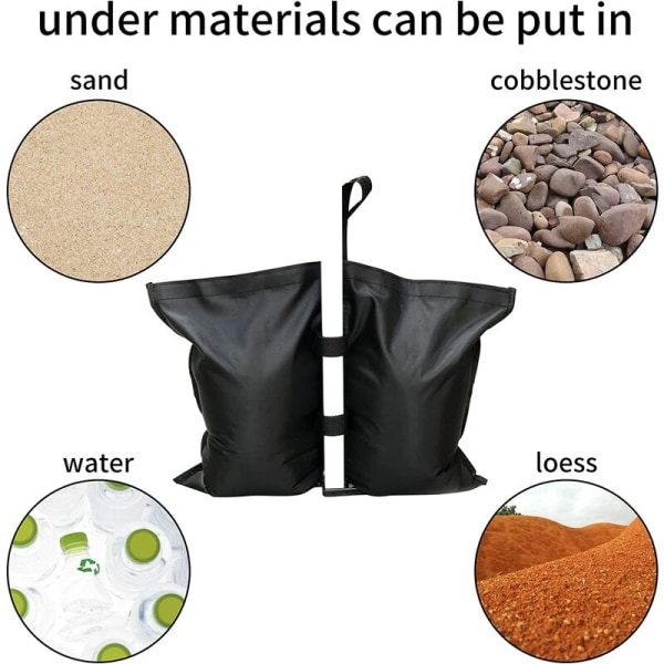 Utendørs sammenleggbart telt fast sandsekk motvektsfotpose (4 STK)
