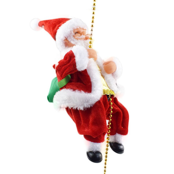 Hauska sähköinen joulupukki kiipeää tikkaita kiipeää köysiä kiipeää helmiä joululelut luova joulupukki nukke lelut Beaded Santa Claus Blackfoot