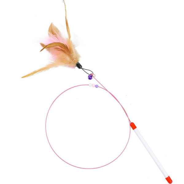 Morsom Cat Rod Wire Feather Erstatning Hode Bite-Sistant Cat Toy Supplies Cat Rod