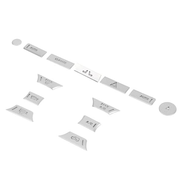 13-delars Silver AC Knapp Sticker Luftkonditionering Kontrollskydd Trim Passar för Range Rover Sport 2014-2017
