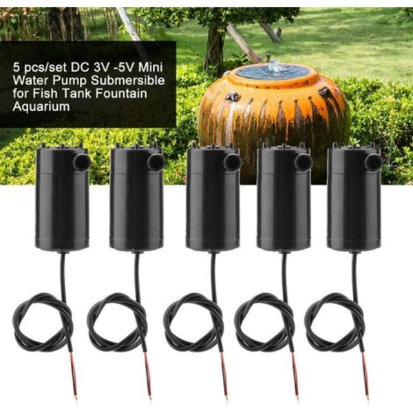 5 stk mini vandpumpe, 3W 220V DC 3V-5V plastik dykpumpe til akvarium springvand