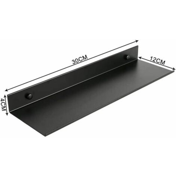 Badeværelse Flydende væghylde mat aluminium rektangulær hylde Ultratynd Heavy-Duty væghylde Stilfuld vægmonteret Stor