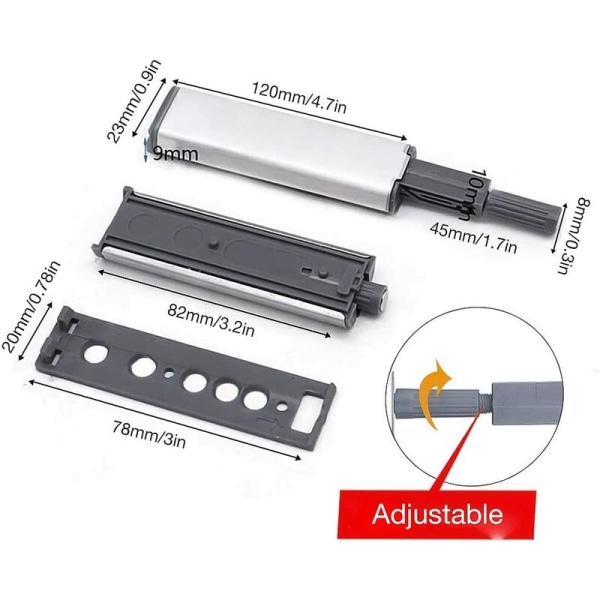 Työnnä auki magneettikaapin ovi Jiayi Metallinen Magneettinen Push Avaa Salpa Magneettinen kaapin sulkimet Kaappi Työnnä Avaa