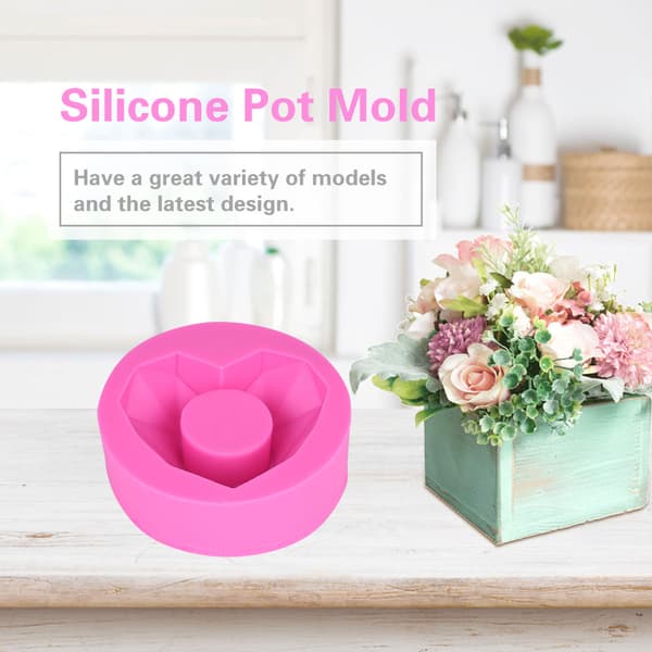 Silikonform for blomsterpotter DIY Hage sementpotte Lysestakeform BK1145