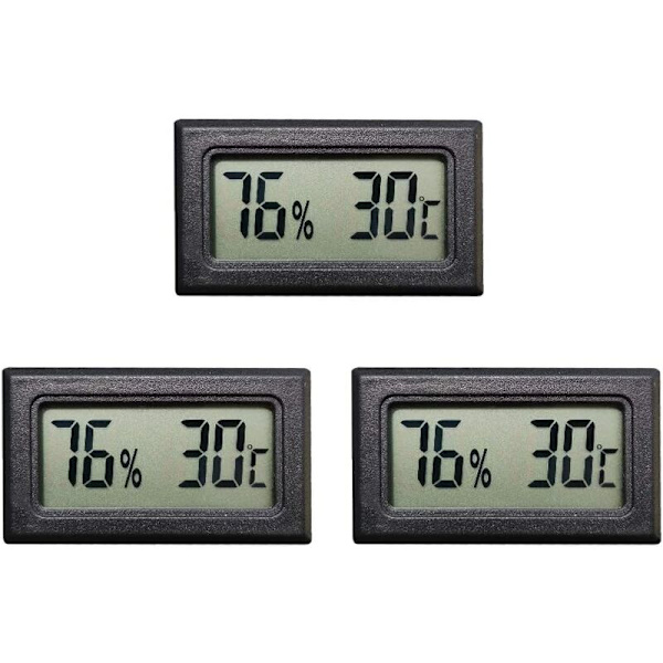 Mini Digital LCD-termometer Hygrometer Temperatur Fuktighetsmätare (3st)