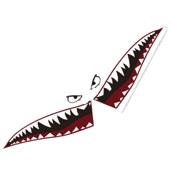 Bilpersonlighet Shark Mouth Sticker Creative Car Body Color Sticker Dørsidedørsklistremerke (Shark Mouth Type B Par)