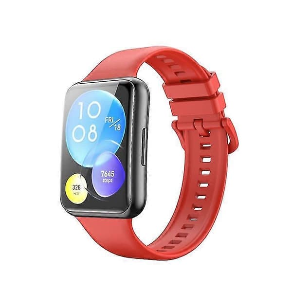 Ensfarvet silikone urrem til Huawei Watch Fit 2 Red