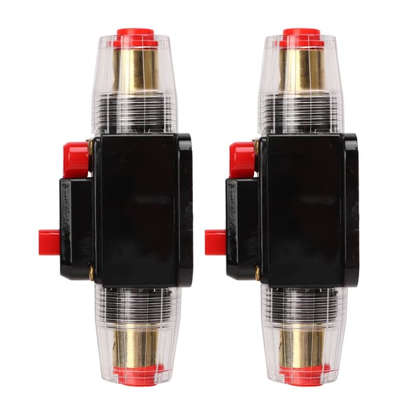 12V 24V Manuel Reset Inline Strømafbryder Sikringsholder Batteriterminal Krympeflex til Bil Båd Lydsystem 50A