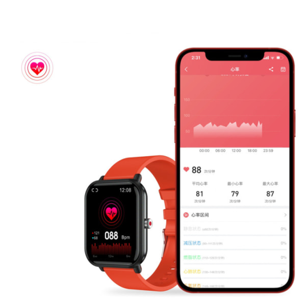Fitness smart armbånd til indendørs og udendørs sport (sort),