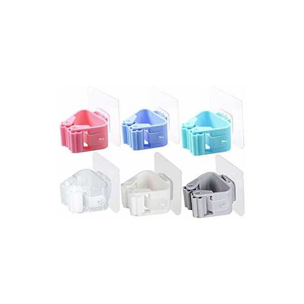 Nordic White+Nordic Powder+Nordic Blue+Nordic Green+Nordic Grey+Transparent Punch-free Mopp Clip Kvastkorthållare，för ho