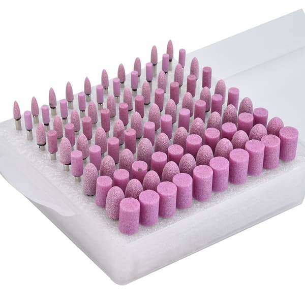 Rosa Slibeskive Burr Bit til Kvarn 100 Stykker 3 mm Skaftdiameter