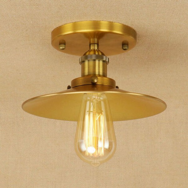 Retro taklampe med metallskjerm, taklampe på gårdshus for gang loft kjøkkenbar med LED-pærer (type E)