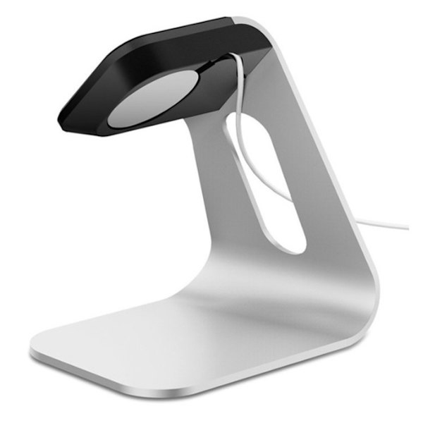 Sølv aluminiumsurholder AppleWatch Desktop-opladningsstander Velegnet til Apple Watch-opladningsstander