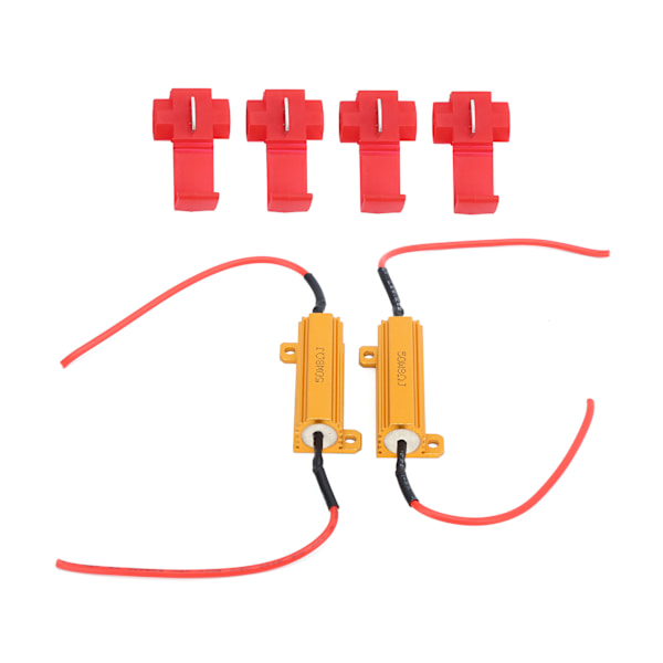 50W 2 Ohm LED Dekoder Lastmotstand Canbus Feilfri Avlyser for Frontlykt DRL