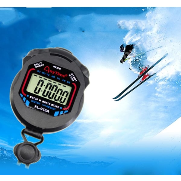 Digital profesjonell bærbar LCD-stoppeklokke Sports Chronograph Timer,