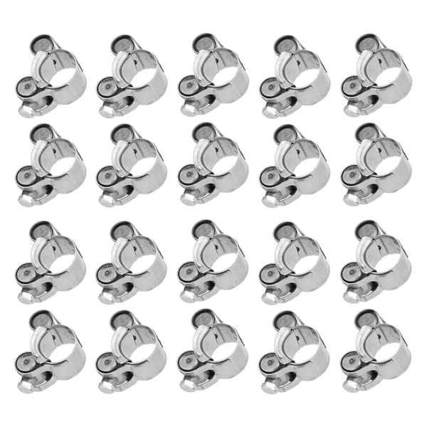 Minifjäderklämmor i rostfritt stål, 20-pack, 23-25 mm